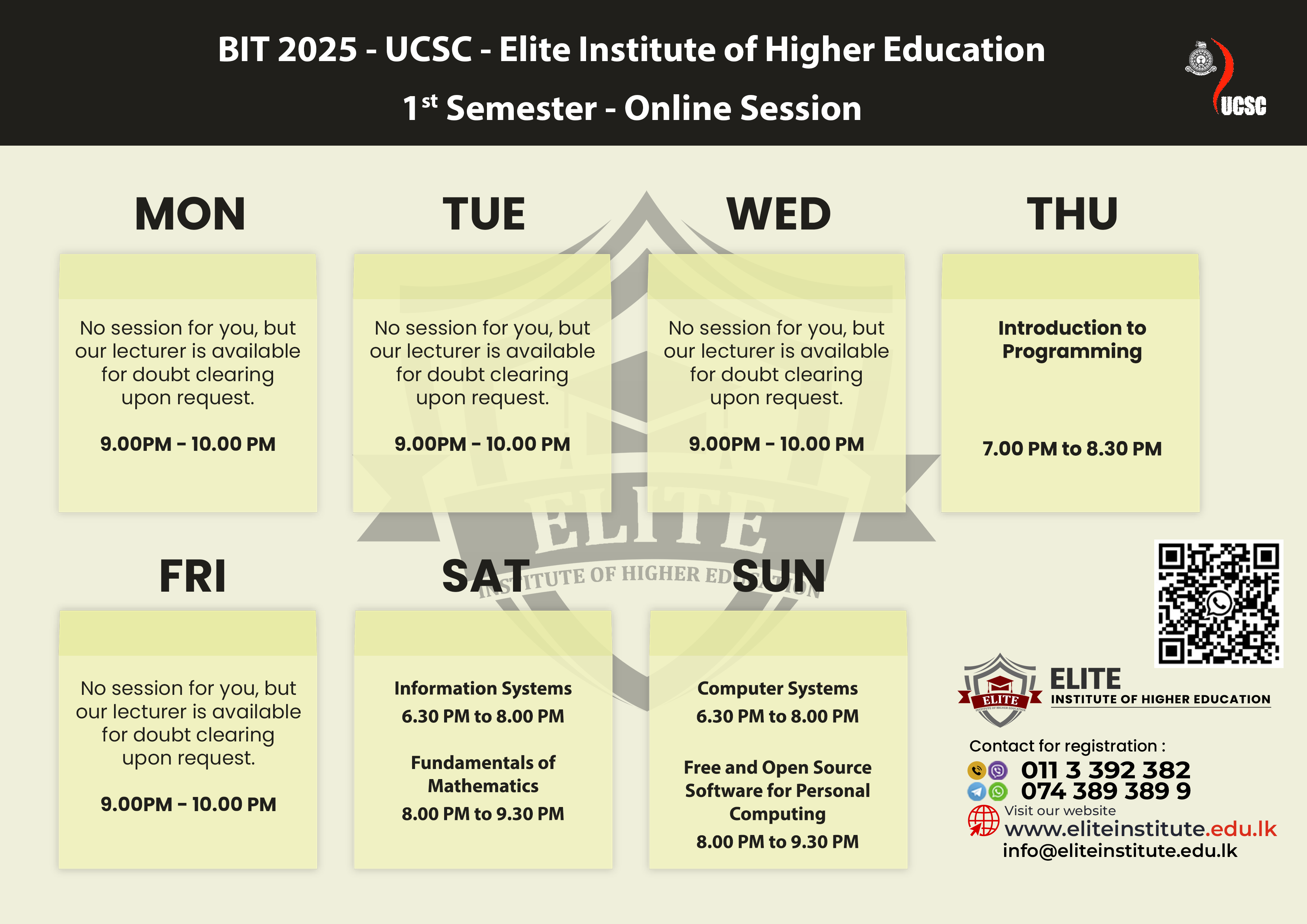 Online Class Timetable